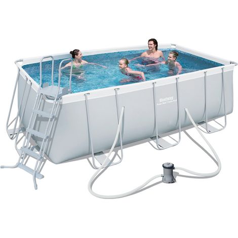 Piscina Bestway 56456 412x201x122 cm Power Steel Frame Rettangolare + pompa e scaletta (1/4)