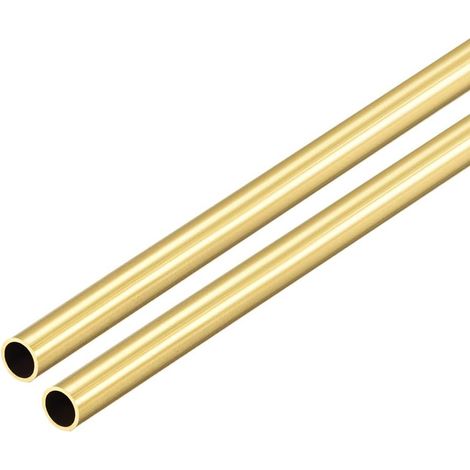 sourcing map Brass Tube Round 300mm Length 5.5mm External Diameter 0.5mm Wall Thickness Seamless Straight Pipe 2 Pcs (1/4)