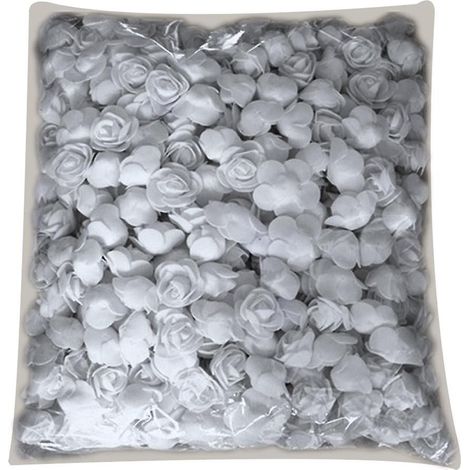 Bouquet fleuri de 500 têtes de roses artificielles en mousse PE pour la décoration de poupées et d'ours en peluche.gris (1/5)