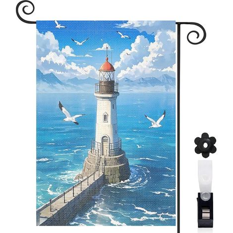 Drapeau de jardin vertical décoration extérieure toile épaisse double face 30 x 45 cm pour cour maison terrasse (1/5)