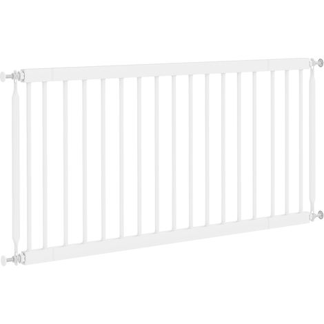 Barrière de sécurité extensible pour petits chiens, 67-93,5 cm, hauteur 45 cm, pour portes et escaliers, blanche (1/5)