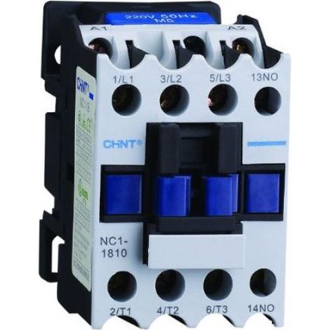 Contactor serie nc1 chint 221550- nc1-18.10/24v- 3p 18a 1na