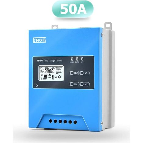 MPPT 50A Régulateur de Charge Solaire 12V/24V/48V Contrôleur de Charge de Batterie de Panneau Solaire Intelligent avec Écran LCD, Capteur de Température, Interface RS485 - 50A