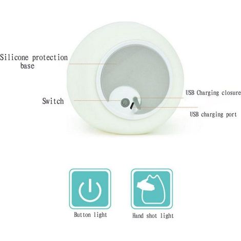 Luce notturna per bambini multicolore ricaricabile a forma di gatto in silicone con luce LED (1/4)