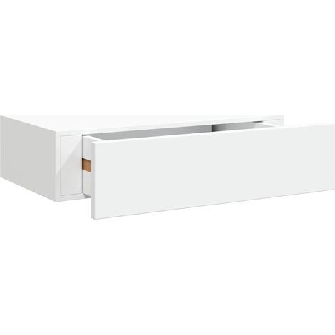 Maison Exclusive - Wandregal mit Schublade Weiß 40x23,5x10 cm MDF