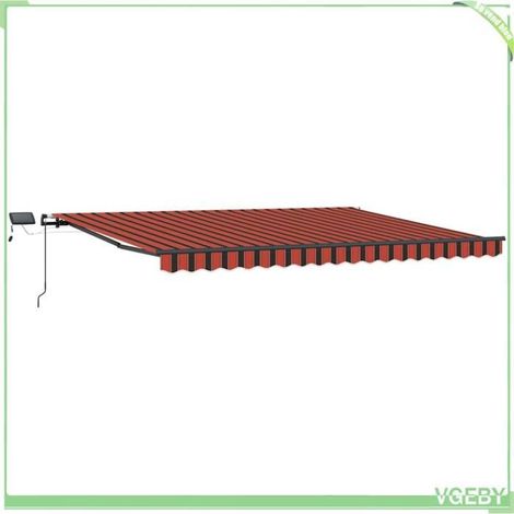Auvent rétractable - FAFEICY - 3330510 - 400×300 cm - Orange et marron - Éclairage LED intégré (1/5)