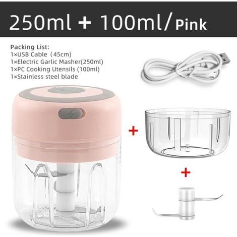 Mini broyeur électrique durable,coupe-légumes,hachoir à piment,accessoires de cuisine,charge USB,100 ml,250ml- 250ml 1000ml P