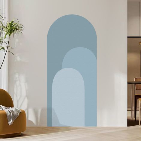 SIENTICE Vinilo decorativo moderno de 2 piezas con diseño de arco  Adhesivo extraíble y autoadhesivo Adhesivo para cabecero (40 cm x 180 cm, azul)