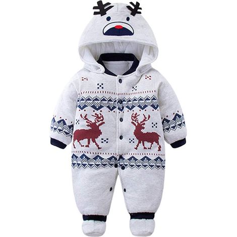 Combinaison-pyjama épaisse pour nouveau-né, idéale pour l'automne et l'hiver, pour bébés filles et garçons. (1/5)