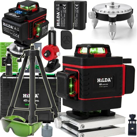Niveau laser Hilda 4D à 360°, laser en croix, trépied, 160 cm (1/5)