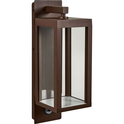 Outdoor LED Wall Light Brown Aluminium with Motion Sensor Accent Lighting IP54 Modern Design INVER (1/5)