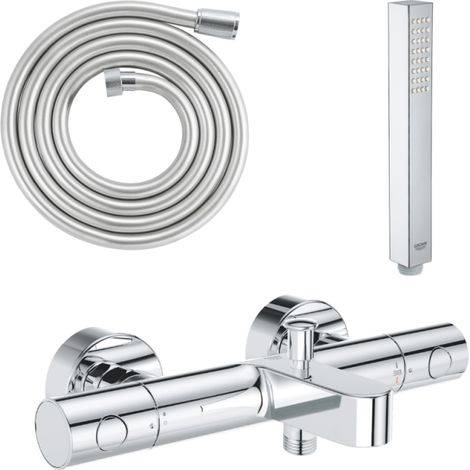 GROHE Mitigeur bain douche Precision Get avec douchette 1jet Vitalio Joy Cube et flexible 200cm