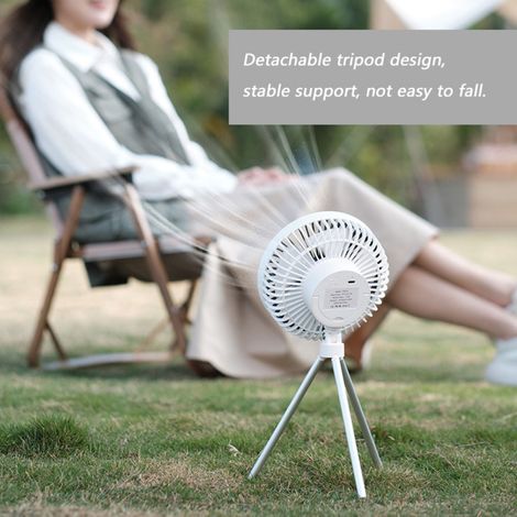 Ventilateur trépied d'extérieur rechargeable par USB, ventilateur de bureau portable avec 3 vitesses réglables pour la maison, le bureau, le camping et les pique-niques (1/3)