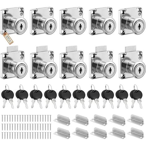 10 x Zinc Alloy Furniture Lock with Same Closure Drawers 22 mm (1/5)