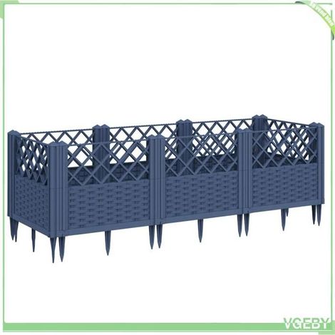 Jardinière - FAFEICY - 368019 - Bleu gris - PP (polypropylène) - Modulaire 8 panneaux (1/5)