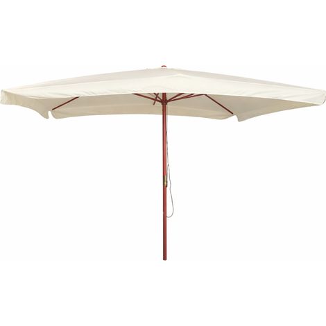 OMBRELLONE RETTANGOLARE IN LEGNO mt 3 x 4 - palo mm 48 - 8 stecche - bianco - LIF
