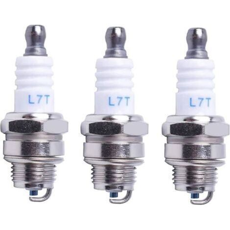 Bougie d'allumage L7T Tronçonneuse Tondeuse à gazon Petit Moteur Accessoire Pièces Compatible avec STIHL Hus-qvarna Rep NGK BPMR7A 4626 Equivalence RCJ6Y Champion Bosch WSR6F,Pack de 3 (1/5)