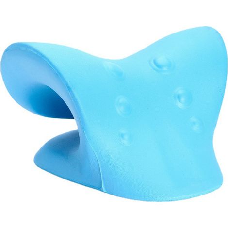 Appareil de traction cervicale bleu pour soulager les douleurs cervicales, détendre le cou et les épaules, aligner la colonne vertébrale et réduire la tension musculaire. (1/5)