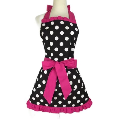 Grembiule da cucina - Grembiule da toelettatura - Pois fucsia - Taglia unica - Grembiule da cucina - Grembiule - Abbigliamento da toelettatura - Salone di toelettatura (1/4)