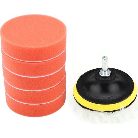 8-piece 4-inch sponge polishing pad kit for car polisher with adapter (1/5)