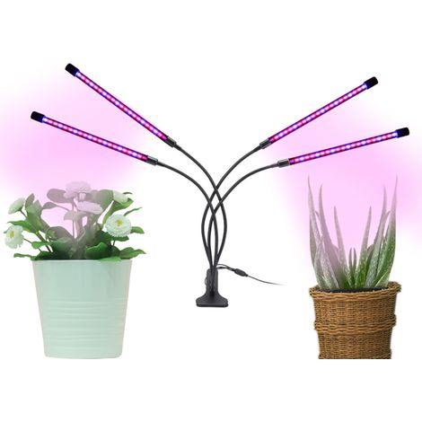 Lampe de culture LED à spectre complet, lampe de culture UV réglable pour bonsaï (lampe de culture LED à deux tubes, adaptateur US/EU 5V-3A)-AquaForge