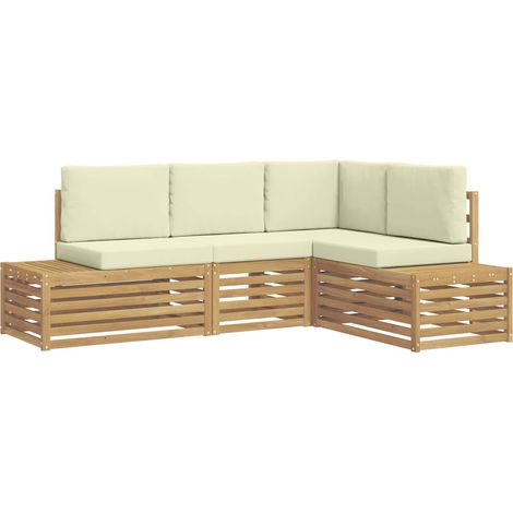 Set di divani da esterno Bianco 213,5 x 154,5 x 73 cm vidaXL