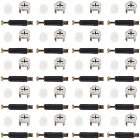 Kit de 40 pièces de quincaillerie pour meubles : vis à came de fixation pour armoires et penderies - connecteurs et raccords de connexion