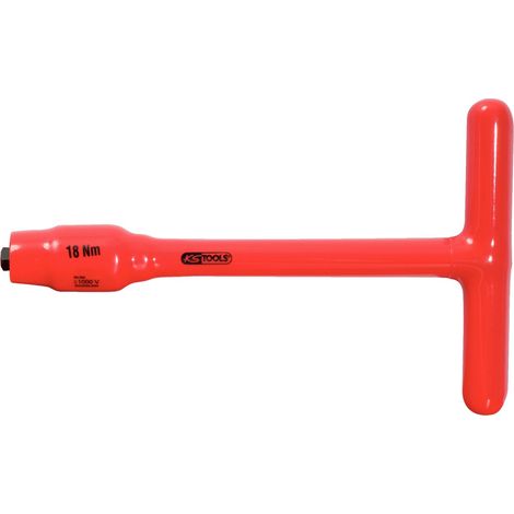 KS Tools 3/8" Festeingestellter T-Griff-Drehmomentbegrenzer mit Schutzisolierung, 18Nm - 117.3807 (1/3)