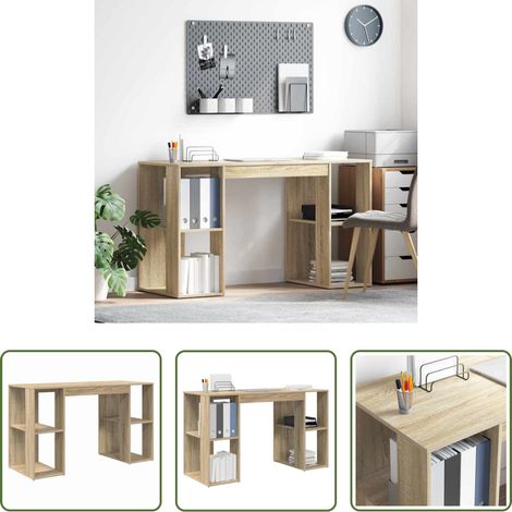 vidaXL Bureau moderne - Bureau Chêne Sonoma 130 x 50.5 x 75 cm Bois d'ingénierie (1/5)