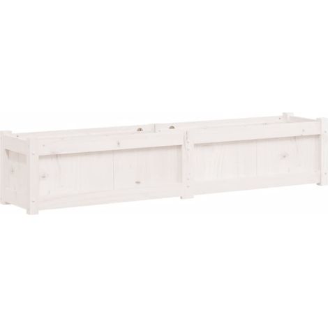 Maison Exclusive - Pflanzkübel Weiß 150x31x31 cm Massivholz Kiefe