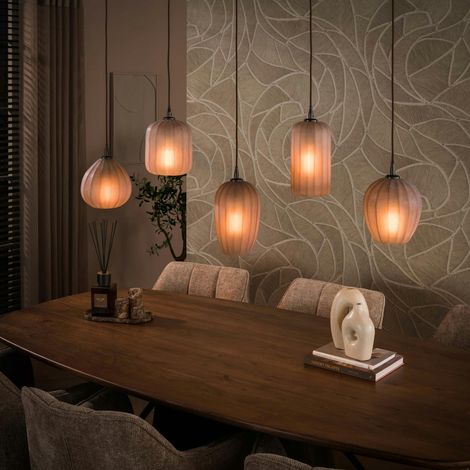 Suspension salle à manger verre brun dépoli 5 lampes NOVA (1/5)