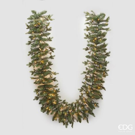 EDG Enzo De Gasperi Pino Festone di Natale Argentato 170 MiniLed L 270 Cm IP44 Sage