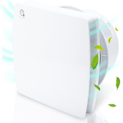 Ventilateur de salle de bain 100 mm avec capteur d'humidité et clapet anti-retour, minuterie, ventilateur de salle de bain, ventilateur d'extraction silencieux, ventilateur de salon pour (1/5)