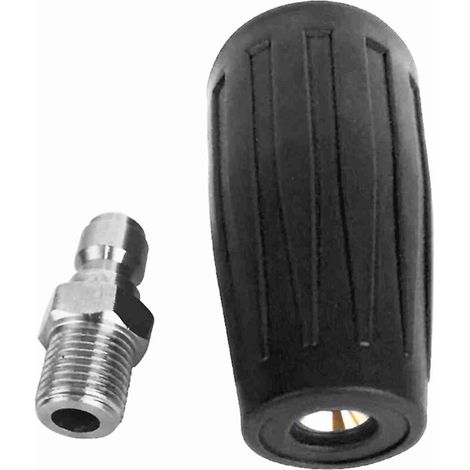 Bulle de de Frappe Puissante, Rapide et sans Effort, Application Large, Buse Laveuse Pression Maximale 4000psi avec Connecteur Rapide pour Nettoyer la Brique, Le Béton et Les Surfaces (Black) (1/5)