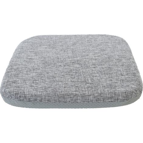 Cuscino per sedia da pranzo, cuscino a ferro di cavallo con cinghie, spessore 4 cm, in memory foam, grigio, 40 x 40 x 4 cm (1/2)