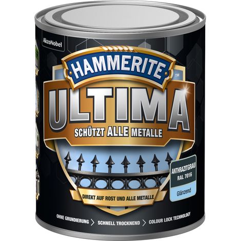 Hammerite Metallschutzlack Ultima Glänzend, Anthrazitgrau, RAL 7016, 750 ml (1/5)