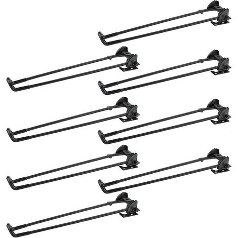 8 verstellbare Schrankbeine, 32 cm (12 Zoll), klappbare Haarnadelbeine aus Metall, Möbelbeine mit Metallstiften, Haarnadel-Tischbeine mit Schutzfüßen für Couchtische, DIY-1-Schwarz