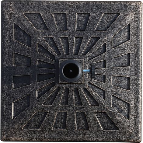 Pied de parasol carré 15 kg, support de parasol, poids pour parasol, compatible avec les parasols à tube de 38 mm de diamètre, pour balcon, terrasse, jardin, bronze