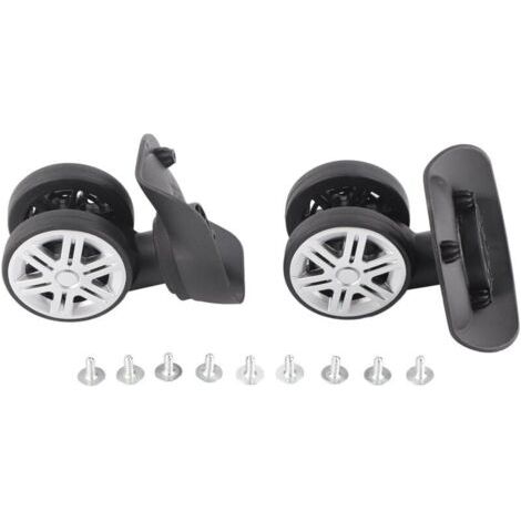 Roues de Coffre à Bagages, Roues de Boîte de Voyage, Roues de Remplacement Silencieuses pour Coffre à Bagages, Rotation à 360 Degrés, Roulettes Rotatives à Double Rangée