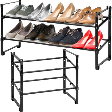 Scaffale porta scarpe regolabile ed estensibile NAVIA, a 2 livelli