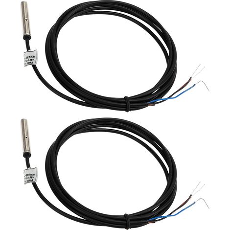 Lot de 2 capteurs de proximité étanches NPN CC 3 fils normalement ouverts (NO), 6-36 V CC, distance de détection : 1 mm (1/5)