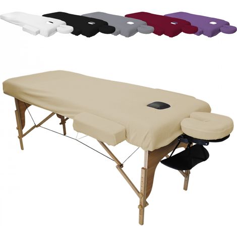Kit complet de housses pour table de massage - Confort Plus - Éponge - Beige - Vivezen