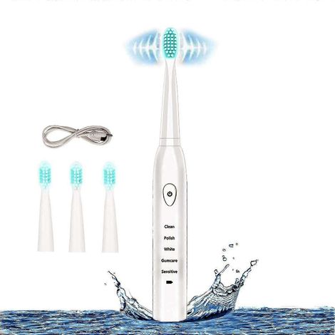Brosse à dents électrique sonique, 4 têtes de rechange offertes. Idéale pour les cadeaux. (1/5)