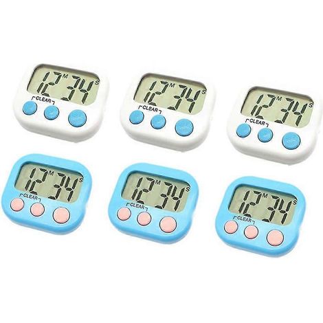 6er-Pack digitale Timer für Lehrer, kleine Timer für Kinder, große Timer mit Magnetrückseite