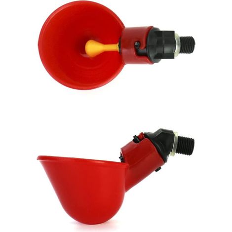 Kit 20 Abbeveratoi Per Polli Con Ciotola – Valvola Automatica Antigoccia – Materiale ABS Resistente – Facile Da Installare