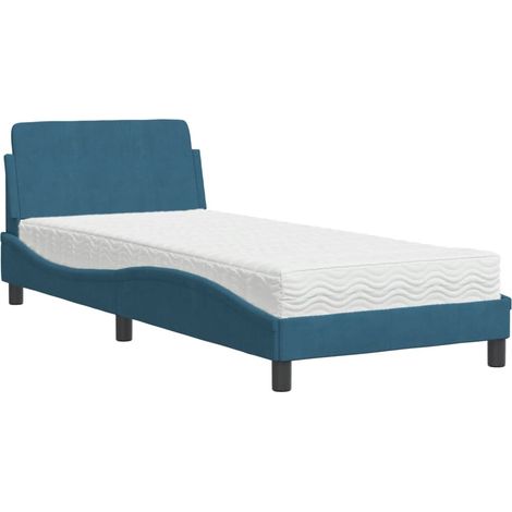 Letto con Materasso Dover Blu 80x200 cm in Velluto vidaXL (1/5)