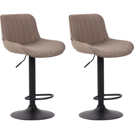 2er Set Barhocker Lentini Stoff taupe schwarz (1/5)