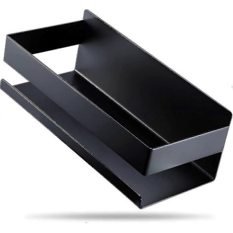 Étagère de douche noire - Étagère de douche sans perçage, panier de douche en acier inoxydable (1/4)