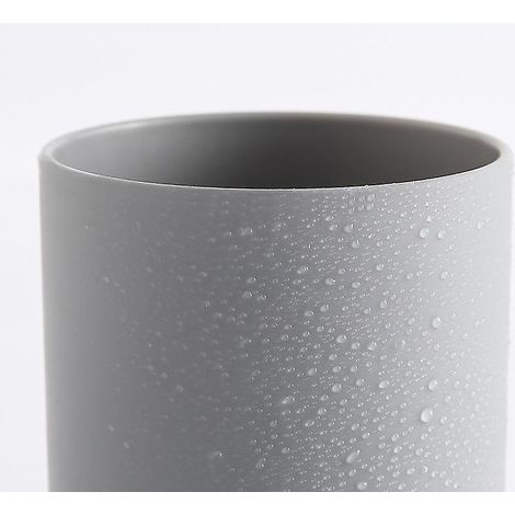 Ensemble de 2 gobelets en plastique gris - Porte-brosse à dents et accessoires de salle de bain en verre de 300 ml (1/4)