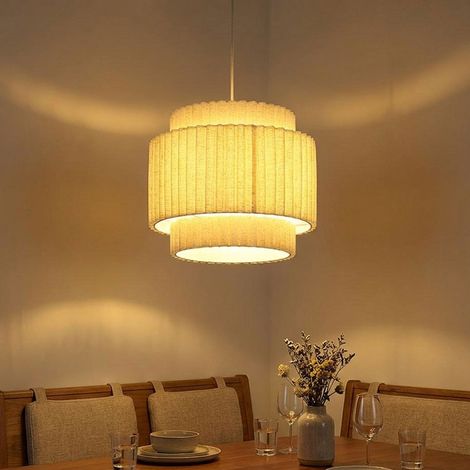 Lampada a sospensione Lampada da sala da pranzo Regolabile in altezza Sabbia Metallo D 40 cm (1/5)